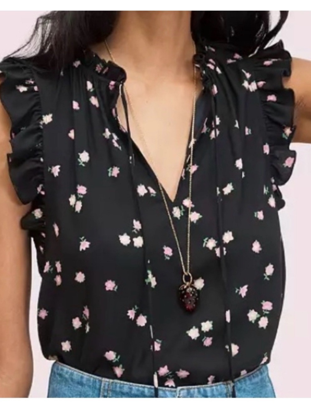 kate spade Ditsy Daisy Tie-Neck Blouse